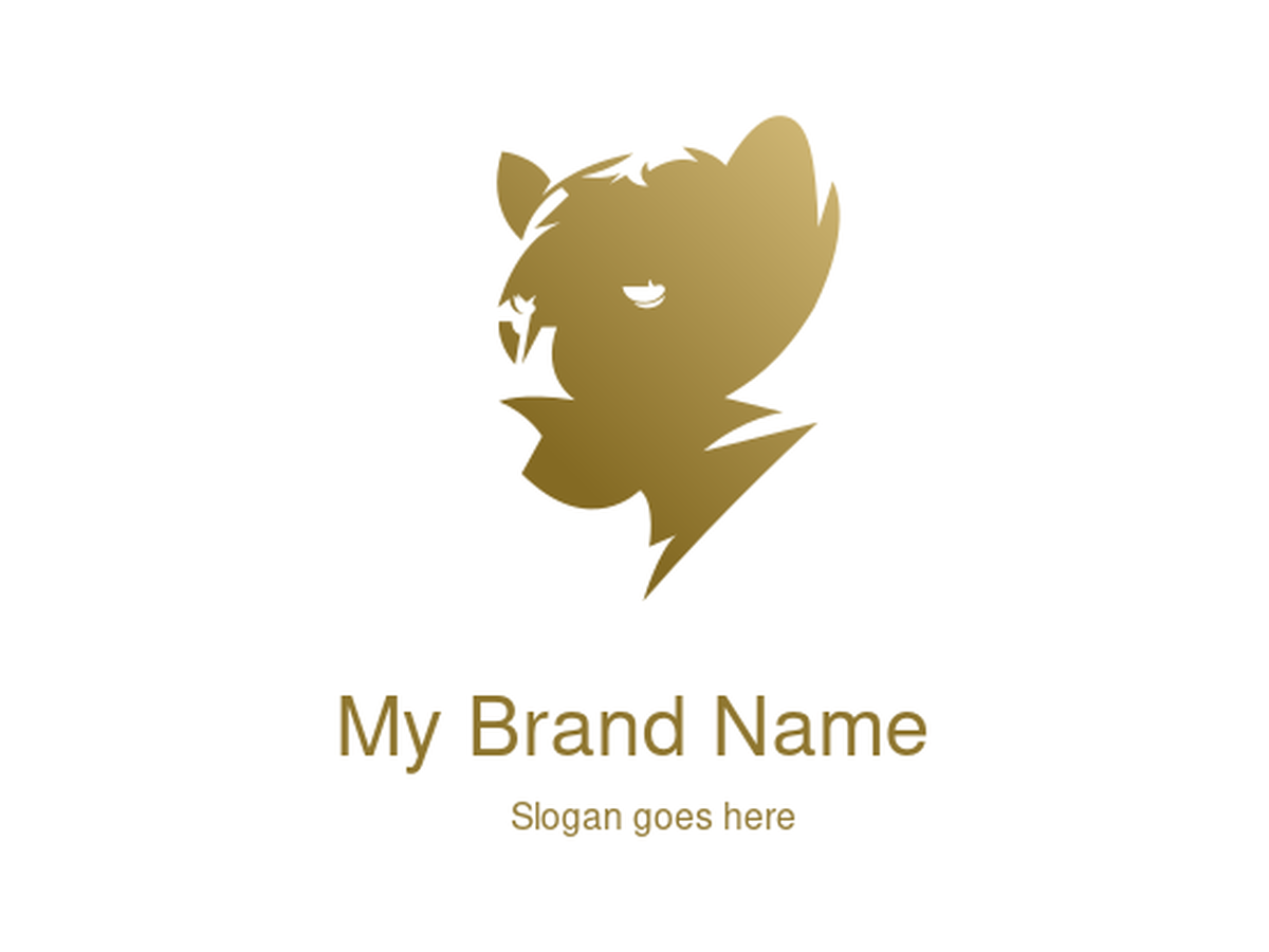 Gold Stylized Panther Profile Logo Design for Bold Luxury and Wildlife Brands